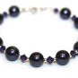 Handmade Dark Purple Pearl & Crystal Bracelet made with SWAROVSKI ELEMENTS