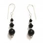 Handmade Mystic Pearl Jet Black Crystals Earrings made with SWAROVSKI ELEMENTS