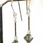 Black Diamond Grey Crystal Handmade Long Earrings made with SWAROVSKI ELEMENTS