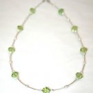 Handmade Sparkly 8mm Peridot Green Crystal Necklace made with SWAROVSKI ELEMENTS