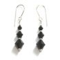 .925 Sterling Silver Jet Crystal Handmade Earrings made with SWAROVSKI ELEMENTS