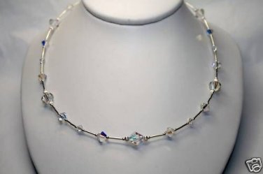 Pretty Sparkly Crystals AB Handmade Bridal Necklace made with SWAROVSKI ELEMENTS