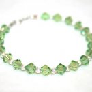Handmade 6mms Peridot Green Crystals Bracelet made with SWAROVSKI ELEMENTS