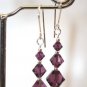 Sterling Silver Amethyst Purple Handmade Earrings made with SWAROVSKI ELEMENTS