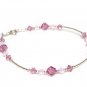 Sterling Silver 5 Bead Rose Pink Crystal Bracelet made with SWAROVSKI ELEMENTS