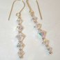 .925 Sterling Silver 5 Bead Crystal AB Earrings made with SWAROVSKI ELEMENTS