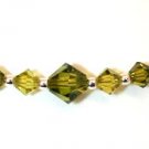.925 Sterling Silver Olivine Olive Green Crystals made with SWAROVSKI ELEMENTS