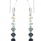 Sterling Silver Earrings 4mm Indigo Navy Crystals made with SWAROVSKI ELEMENTS