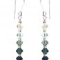 Sterling Silver Earrings 4mm Indigo Navy Crystals made with SWAROVSKI ELEMENTS
