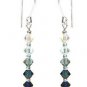 Sterling Silver Earrings 4mm Indigo Navy Crystals made with SWAROVSKI ELEMENTS
