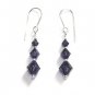 Handmade Purple Velvet Sparkly Crystal Earrings made with SWAROVSKI ELEMENTS