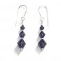 Handmade Purple Velvet Sparkly Crystal Earrings made with SWAROVSKI ELEMENTS