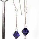 Sterling Silver 8mm Purple Velvet Crystal Earrings made with SWAROVSKI ELEMENTS