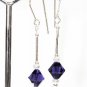 Sterling Silver 8mm Purple Velvet Crystal Earrings made with SWAROVSKI ELEMENTS