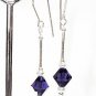 Sterling Silver 8mm Purple Velvet Crystal Earrings made with SWAROVSKI ELEMENTS