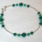 .925 Sterling Silver 5 Bead Emerald Green Crystal made with SWAROVSKI ELEMENTS