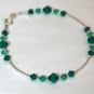 .925 Sterling Silver 5 Bead Emerald Green Crystal made with SWAROVSKI ELEMENTS