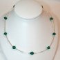 Handmade 8mm Emerald Green Sparkly Crystal Necklace made with SWAROVSKI ELEMENTS