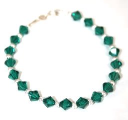 Handmade Emerald Green Sparkly Crystal Bracelet made with SWAROVSKI ELEMENTS