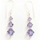 .925 Sterling Silver Tanzanite Purple Crystals MADE WITH SWAROVSKI ELEMENTS