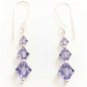 .925 Sterling Silver Tanzanite Purple Crystals MADE WITH SWAROVSKI ELEMENTS