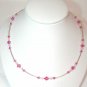 .925 Sterling Silver Rose Pink Crystals Necklace made with SWAROVSKI ELEMENTS