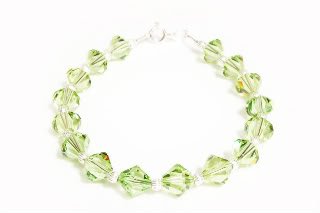 .925 Sterling Silver Bracelet Peridot Crystals MADE WITH SWAROVSKI ELEMENTS
