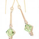 Handmade Drop Earrings Chrysolite Pale Light Green made with SWAROVSKI ELEMENTS