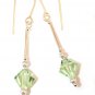 Handmade Drop Earrings Chrysolite Pale Light Green made with SWAROVSKI ELEMENTS