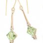 Handmade Drop Earrings Chrysolite Pale Light Green made with SWAROVSKI ELEMENTS