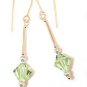 Handmade Drop Earrings Chrysolite Pale Light Green made with SWAROVSKI ELEMENTS