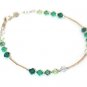.925 Sterling Silver Mixed Emerald Green Crystal made with SWAROVSKI ELEMENTS