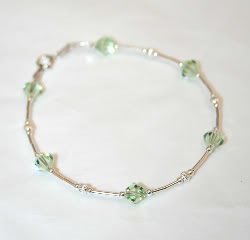 Handmade Chrysolite Light Green Crystal Bracelet made with SWAROVSKI ELEMENTS