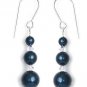 Petrol Blue Pearl Crystal Drop Earrings made with SWAROVSKI ELEMENTS 468