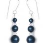 Petrol Blue Pearl Crystal Drop Earrings made with SWAROVSKI ELEMENTS 468