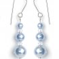 Light Blue Pearl Earrings made with SWAROVSKI ELEMENTS 468 Handmade