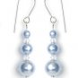 Light Blue Pearl Earrings made with SWAROVSKI ELEMENTS 468 Handmade