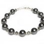 Dark Grey Pearl Bracelet made with SWAROVSKI ELEMENTS Crystals Handmade