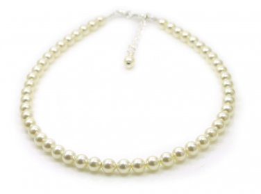 Cream Pearl Anklet Made With SWAROVSKI ELEMENTS 4mms