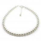 White Pearls Anklet Made With SWAROVSKI ELEMENTS .925 Sterling Silver 4mm