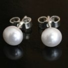 .925 Silver 6mm Pearl Dome Stud Earrings Made With SWAROVSKI ELEMENTS Box & Bag