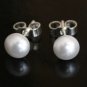 .925 Silver 6mm Pearl Dome Stud Earrings Made With SWAROVSKI ELEMENTS Box & Bag