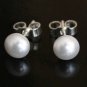 .925 Silver 6mm Pearl Dome Stud Earrings Made With SWAROVSKI ELEMENTS Box & Bag