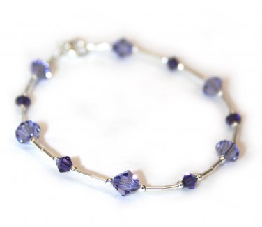 Handmade Purple Velvet Tanzanite Crystal Bracelet made with SWAROVSKI ELEMENTS