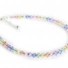 .925 Sterling Silver Crystals Pastel Rainbow Anklet made with SWAROVSKI ELEMENTS