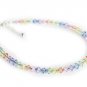 .925 Sterling Silver Crystals Pastel Rainbow Anklet made with SWAROVSKI ELEMENTS