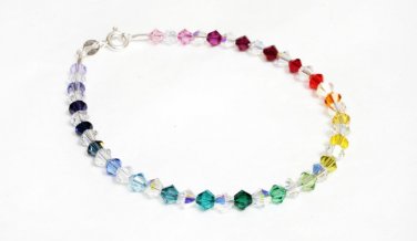 .925 Sterling Silver Rainbow Crystals AB Bracelet made with SWAROVSKI ELEMENTS