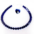 Blue Crystal Heart Bracelet MADE WITH SWAROVSKI ELEMENTS Handmade