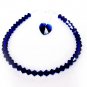 Blue Crystal Heart Bracelet MADE WITH SWAROVSKI ELEMENTS Handmade