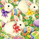 EASTER EGGS AND BUNNIES LARGE OUTDOOR DECORATIVE EASTER BUNNY FLAG